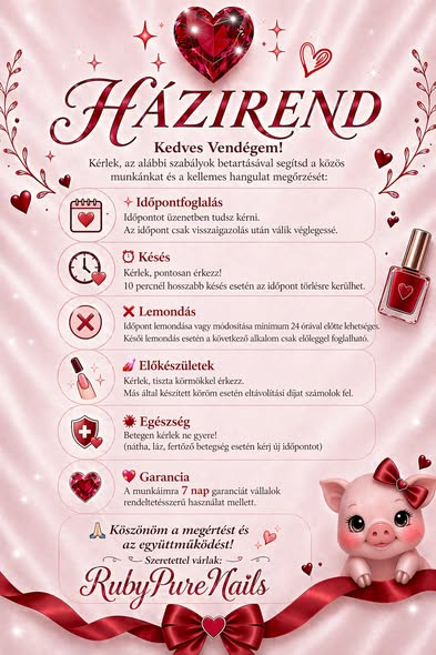 RubyPureNails házirend minta